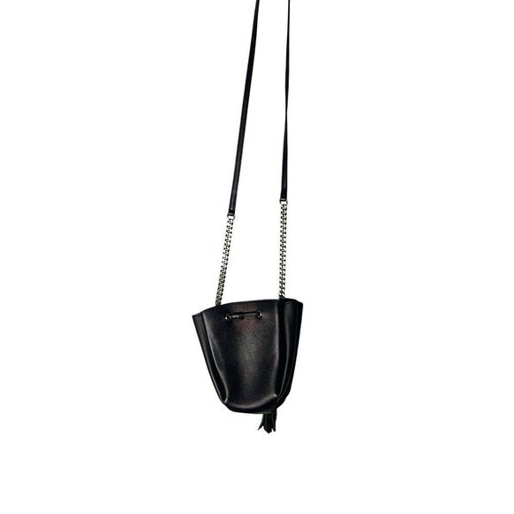 SAINT LAURENT MONOGRAM EMBELLISHED BLACK LEATHER MINI BUCKET BAG - Picture 3 of 5